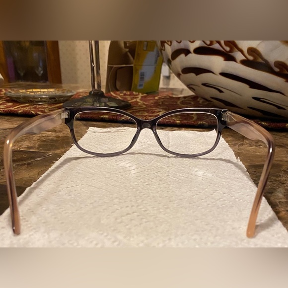 🇮🇹Dior~Transparent Brown Shiny Lightweight Eyeglass Frames Silver Logo/Details - Picture 7 of 14